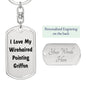 Love My Wirehaired Pointing Griffon v4 - Luxury Dog Tag Keychain