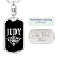 Judy v02a - Luxury Dog Tag Keychain