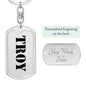 Troy - Luxury Dog Tag Keychain