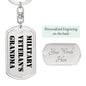 Military Veteran's Grandma - Luxury Dog Tag Keychain