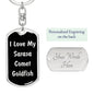 Love My Sarasa Comet Goldfish v2 - Luxury Dog Tag Keychain