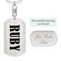 Ruby v01 - Luxury Dog Tag Keychain