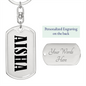 Aisha v01 - Luxury Dog Tag Keychain