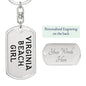 Virginia Beach Girl v4 - Luxury Dog Tag Keychain