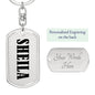 Sheila v01 - Luxury Dog Tag Keychain