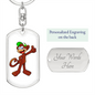 Monkey - Luxury Dog Tag Keychain