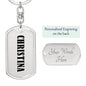 Christina v01 - Luxury Dog Tag Keychain