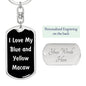 Love My Blue and Yellow Macaw v2 - Luxury Dog Tag Keychain