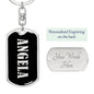 Angela v02 - Luxury Dog Tag Keychain