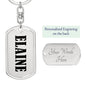 Elaine v01 - Luxury Dog Tag Keychain
