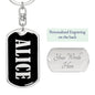 Alice v02 - Luxury Dog Tag Keychain