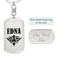 Edna v01a - Luxury Dog Tag Keychain