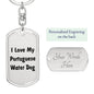 Love My Portuguese Water Dog v4 - Luxury Dog Tag Keychain