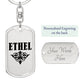 Ethel v01a - Luxury Dog Tag Keychain
