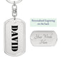 David - Luxury Dog Tag Keychain