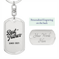 Best Father Since 2021 - Luxury Dog Tag Keychain