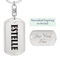 Estelle v01 - Luxury Dog Tag Keychain