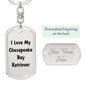 Love My Chesapeake Bay Retriever v4 - Luxury Dog Tag Keychain