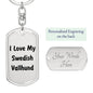 Love My Swedish Vallhund v4 - Luxury Dog Tag Keychain