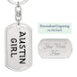 Austin Girl v4 - Luxury Dog Tag Keychain
