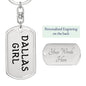 Dallas Girl v4 - Luxury Dog Tag Keychain