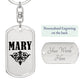 Mary v01a - Luxury Dog Tag Keychain