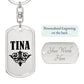 Tina v01a - Luxury Dog Tag Keychain