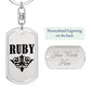 Ruby v01a - Luxury Dog Tag Keychain