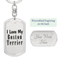 Love My Boston Terrier - Luxury Dog Tag Keychain
