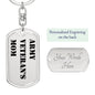 Army Veteran's Mom - Luxury Dog Tag Keychain