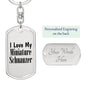 Love My Miniature Schnauzer - Luxury Dog Tag Keychain