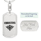 Christina v01a - Luxury Dog Tag Keychain