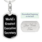World's Greatest Executive Secretary v2 - Luxury Dog Tag Keychain