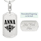 Anna v01a - Luxury Dog Tag Keychain