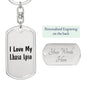 Love My Lhasa Apso - Luxury Dog Tag Keychain