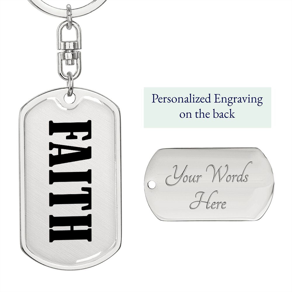 Faith v01 - Luxury Dog Tag Keychain