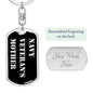 Navy Veteran's Mother v2 - Luxury Dog Tag Keychain
