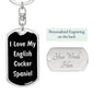 Love My English Cocker Spaniel v5 - Luxury Dog Tag Keychain