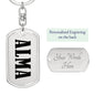 Alma v01 - Luxury Dog Tag Keychain