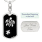 Mama Turtle With 1 Hatchling v2 - Luxury Dog Tag Keychain