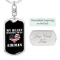 My Heart Belongs To An Airman - Luxury Dog Tag Keychain