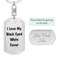 Love My Black Eyed White Ferret - Luxury Dog Tag Keychain