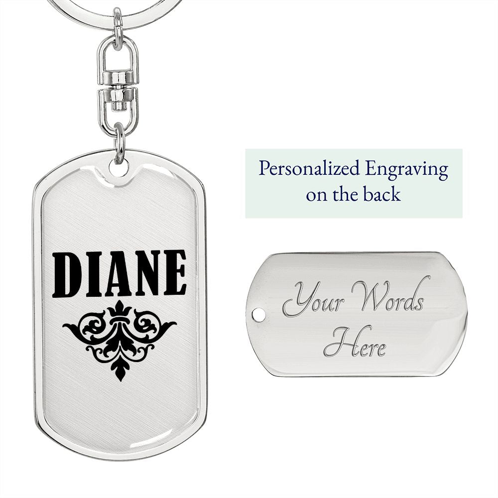 Diane v01a - Luxury Dog Tag Keychain