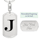 Initial J v1a - Luxury Dog Tag Keychain