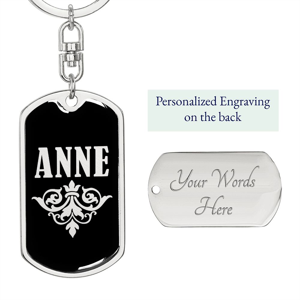 Anne v02a - Luxury Dog Tag Keychain