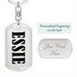 Essie v01 - Luxury Dog Tag Keychain