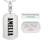Amelia v01 - Luxury Dog Tag Keychain