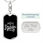 Promoted To Grandpa 2018 - Luxury Dog Tag Keychain
