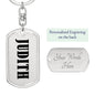 Judith v01 - Luxury Dog Tag Keychain