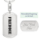 Freddie - Luxury Dog Tag Keychain